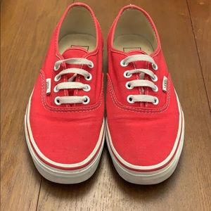 Red Vans Authentic shoes Size 6.5 Women 5 Men